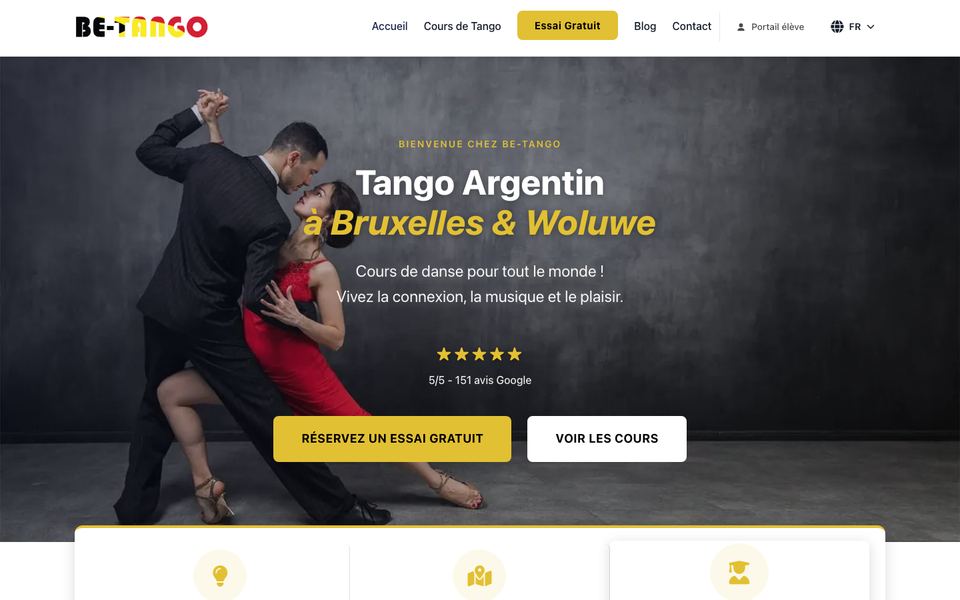 Homepage van BE-TANGO